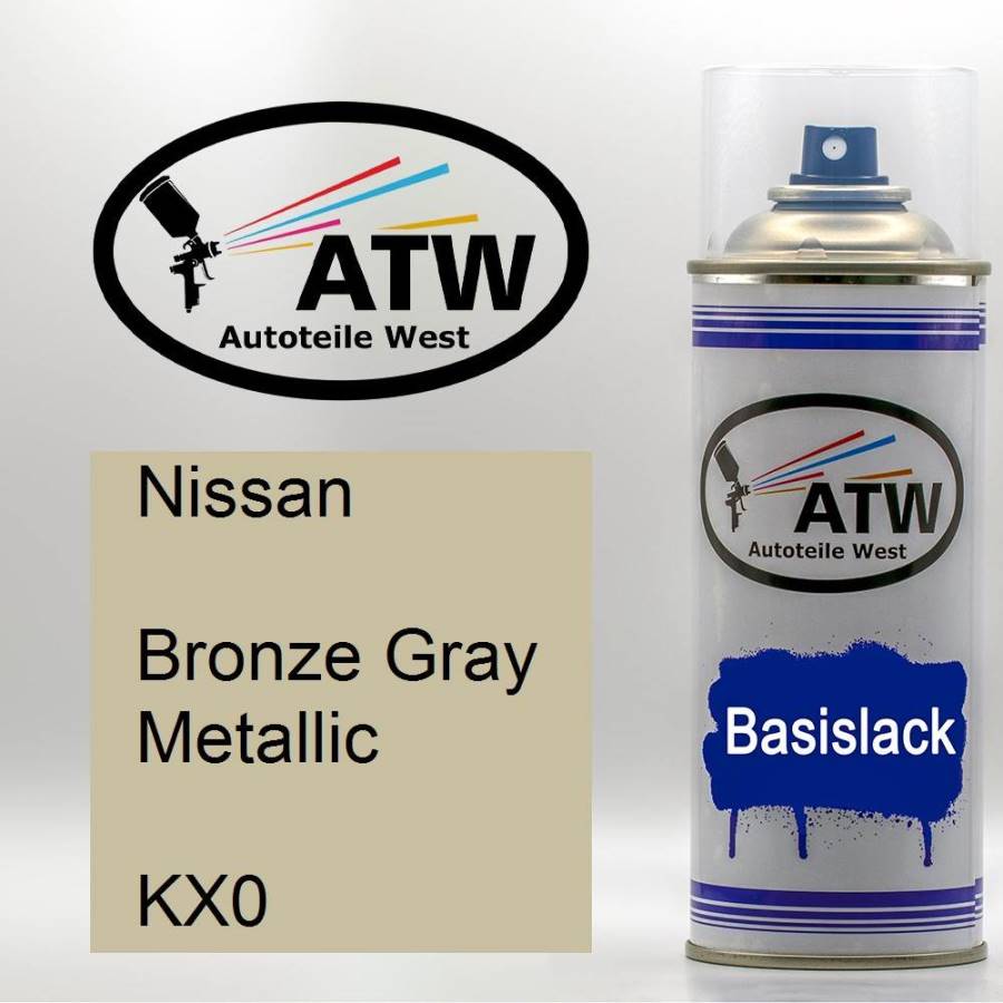 Nissan, Bronze Gray Metallic, KX0: 400ml Sprühdose, von ATW Autoteile West.